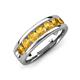 3 - Irvin 1.05 ctw Citrine 7 stone Comfort Fit Men Wedding Band (6 mm) 