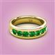 2 - Irvin 1.25 ctw Green Garnet 7 stone Comfort Fit Men Wedding Band (6 mm) 