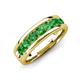 3 - Irvin 1.25 ctw Green Garnet 7 stone Comfort Fit Men Wedding Band (6 mm) 