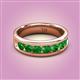 2 - Irvin 1.25 ctw Green Garnet 7 stone Comfort Fit Men Wedding Band (6 mm) 