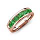 3 - Irvin 1.25 ctw Green Garnet 7 stone Comfort Fit Men Wedding Band (6 mm) 