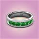 2 - Irvin 1.25 ctw Green Garnet 7 stone Comfort Fit Men Wedding Band (6 mm) 