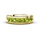 1 - Irvin 1.25 ctw Peridot 7 stone Comfort Fit Men Wedding Band (6 mm) 
