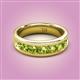 2 - Irvin 1.25 ctw Peridot 7 stone Comfort Fit Men Wedding Band (6 mm) 