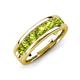 3 - Irvin 1.25 ctw Peridot 7 stone Comfort Fit Men Wedding Band (6 mm) 