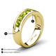 4 - Irvin 1.25 ctw Peridot 7 stone Comfort Fit Men Wedding Band (6 mm) 