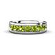 1 - Irvin 1.25 ctw Peridot 7 stone Comfort Fit Men Wedding Band (6 mm) 