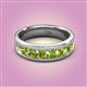 2 - Irvin 1.25 ctw Peridot 7 stone Comfort Fit Men Wedding Band (6 mm) 