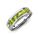 3 - Irvin 1.25 ctw Peridot 7 stone Comfort Fit Men Wedding Band (6 mm) 