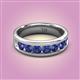 2 - Irvin 1.05 ctw Iolite 7 stone Comfort Fit Men Wedding Band (6 mm) 