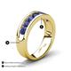 4 - Irvin 1.05 ctw Iolite 7 stone Comfort Fit Men Wedding Band (6 mm) 