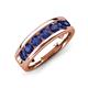 3 - Irvin 1.05 ctw Iolite 7 stone Comfort Fit Men Wedding Band (6 mm) 