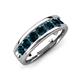 3 - Irvin 1.19 ctw London Blue Topaz 7 stone Comfort Fit Men Wedding Band (6 mm) 