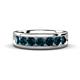 1 - Irvin 1.19 ctw London Blue Topaz 7 stone Comfort Fit Men Wedding Band (6 mm) 