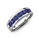 3 - Irvin 1.05 ctw Iolite 7 stone Comfort Fit Men Wedding Band (6 mm) 
