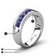 4 - Irvin 1.05 ctw Iolite 7 stone Comfort Fit Men Wedding Band (6 mm) 