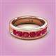 2 - Irvin 1.19 ctw Ruby 7 stone Comfort Fit Men Wedding Band (6 mm) 