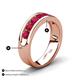 4 - Irvin 1.19 ctw Ruby 7 stone Comfort Fit Men Wedding Band (6 mm) 