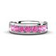 1 - Irvin 1.19 ctw Pink Sapphire 7 stone Comfort Fit Men Wedding Band (6 mm) 