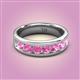2 - Irvin 1.19 ctw Pink Sapphire 7 stone Comfort Fit Men Wedding Band (6 mm) 