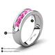 4 - Irvin 1.19 ctw Pink Sapphire 7 stone Comfort Fit Men Wedding Band (6 mm) 