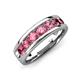 3 - Irvin 1.05 ctw Pink Tourmaline 7 stone Comfort Fit Men Wedding Band (6 mm) 