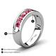 4 - Irvin 1.05 ctw Pink Tourmaline 7 stone Comfort Fit Men Wedding Band (6 mm) 