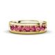 1 - Irvin 1.05 ctw Pink Tourmaline 7 stone Comfort Fit Men Wedding Band (6 mm) 