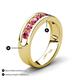 4 - Irvin 1.05 ctw Pink Tourmaline 7 stone Comfort Fit Men Wedding Band (6 mm) 