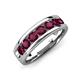3 - Irvin 1.25 ctw Rhodolite Garnet 7 stone Comfort Fit Men Wedding Band (6 mm) 