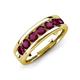 3 - Irvin 1.25 ctw Rhodolite Garnet 7 stone Comfort Fit Men Wedding Band (6 mm) 