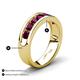 4 - Irvin 1.25 ctw Rhodolite Garnet 7 stone Comfort Fit Men Wedding Band (6 mm) 
