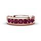 1 - Irvin 1.25 ctw Rhodolite Garnet 7 stone Comfort Fit Men Wedding Band (6 mm) 
