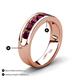 4 - Irvin 1.25 ctw Rhodolite Garnet 7 stone Comfort Fit Men Wedding Band (6 mm) 