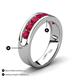 4 - Irvin 1.19 ctw Ruby 7 stone Comfort Fit Men Wedding Band (6 mm) 