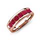 3 - Irvin 1.19 ctw Ruby 7 stone Comfort Fit Men Wedding Band (6 mm) 
