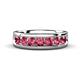 1 - Irvin 1.05 ctw Pink Tourmaline 7 stone Comfort Fit Men Wedding Band (6 mm) 