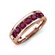 3 - Irvin 1.25 ctw Rhodolite Garnet 7 stone Comfort Fit Men Wedding Band (6 mm) 