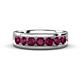 1 - Irvin 1.25 ctw Rhodolite Garnet 7 stone Comfort Fit Men Wedding Band (6 mm) 