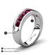 4 - Irvin 1.25 ctw Rhodolite Garnet 7 stone Comfort Fit Men Wedding Band (6 mm) 