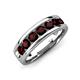 3 - Irvin 1.25 ctw Red Garnet 7 stone Comfort Fit Men Wedding Band (6 mm) 