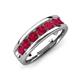 3 - Irvin 1.19 ctw Ruby 7 stone Comfort Fit Men Wedding Band (6 mm) 