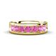 1 - Irvin 1.19 ctw Pink Sapphire 7 stone Comfort Fit Men Wedding Band (6 mm) 