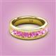2 - Irvin 1.19 ctw Pink Sapphire 7 stone Comfort Fit Men Wedding Band (6 mm) 