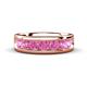 1 - Irvin 1.19 ctw Pink Sapphire 7 stone Comfort Fit Men Wedding Band (6 mm) 