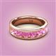 2 - Irvin 1.19 ctw Pink Sapphire 7 stone Comfort Fit Men Wedding Band (6 mm) 