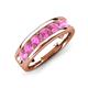 3 - Irvin 1.19 ctw Pink Sapphire 7 stone Comfort Fit Men Wedding Band (6 mm) 