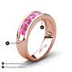4 - Irvin 1.19 ctw Pink Sapphire 7 stone Comfort Fit Men Wedding Band (6 mm) 