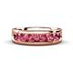 1 - Irvin 1.05 ctw Pink Tourmaline 7 stone Comfort Fit Men Wedding Band (6 mm) 