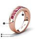 4 - Irvin 1.05 ctw Pink Tourmaline 7 stone Comfort Fit Men Wedding Band (6 mm) 